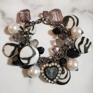 Retro Figaro Couture Charm Bracelet Heart Watch